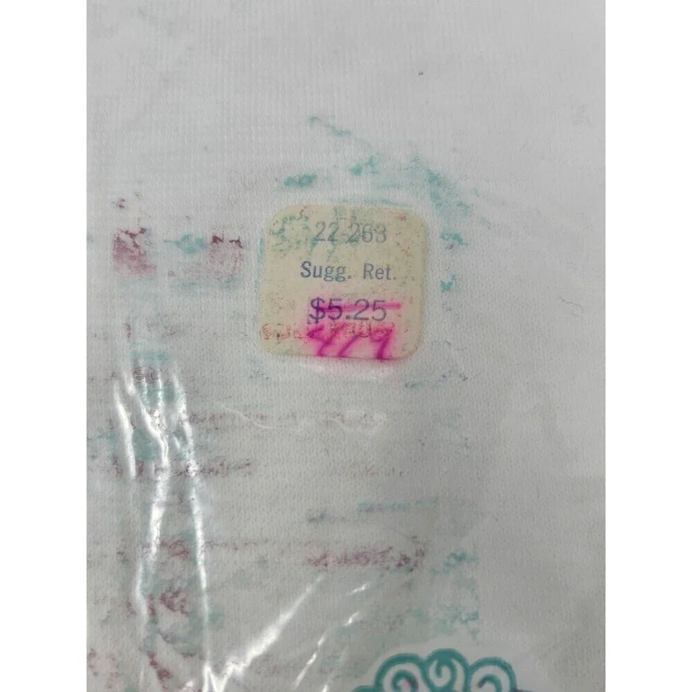 NOS VINTAGE CARTER'S CRIB TOP SHEET WHITE YELLOW CLOWNS BEARS  COTTON KNIT
